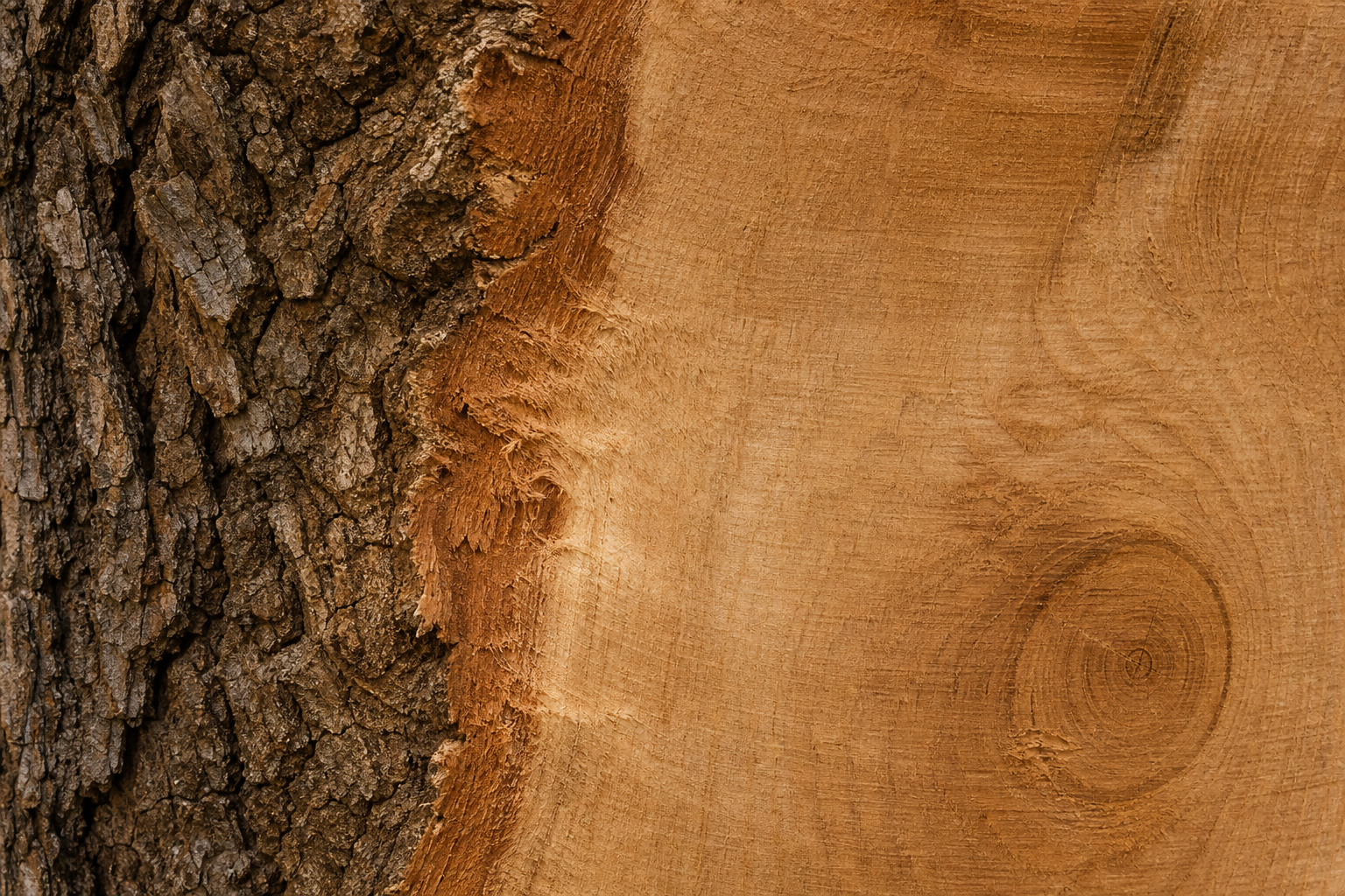 Grain et écorce de bois naturel en gros plan